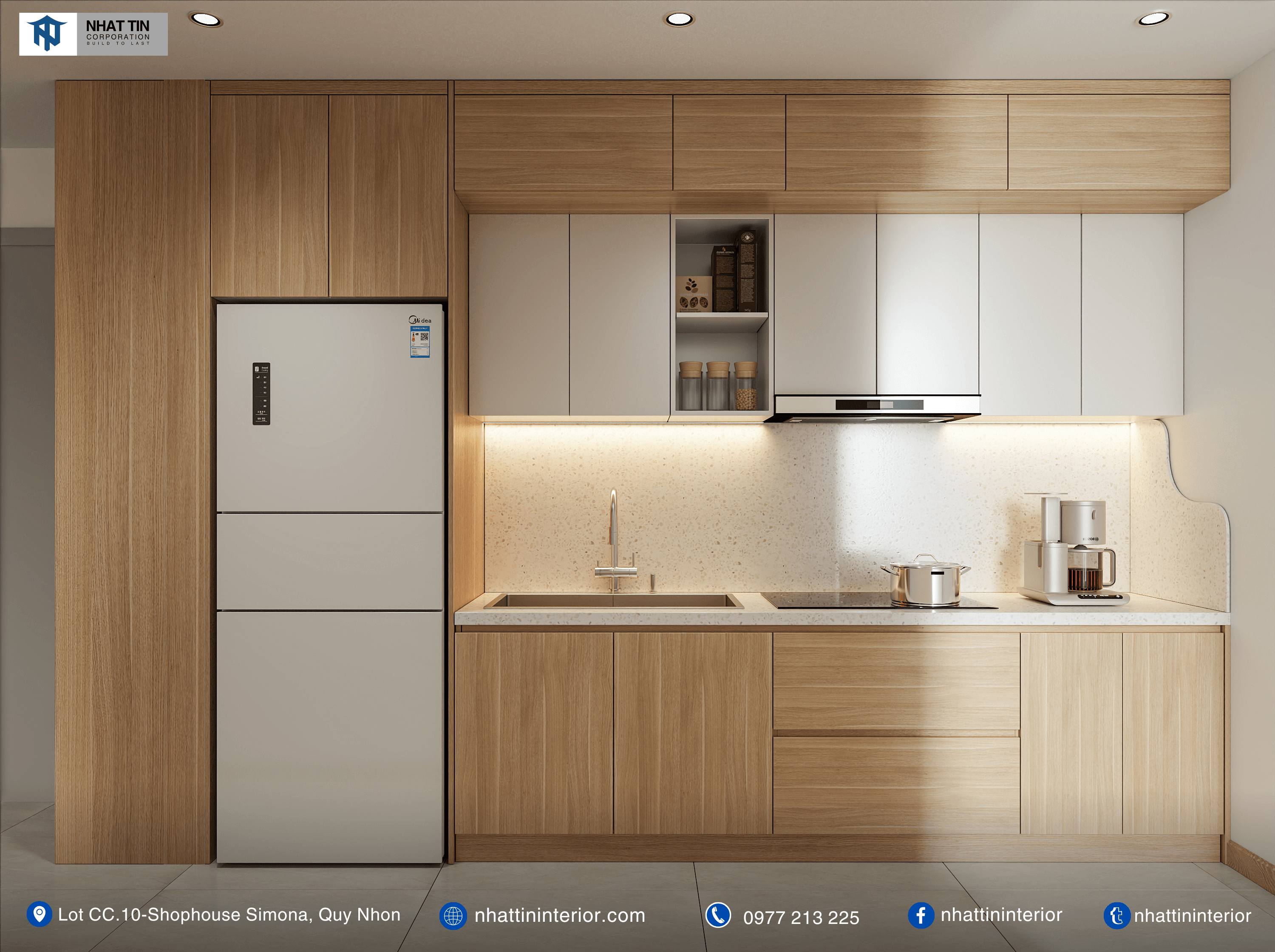 Hoàn thiện nội thất Tuy Hòa - khu vực bếp chữ I