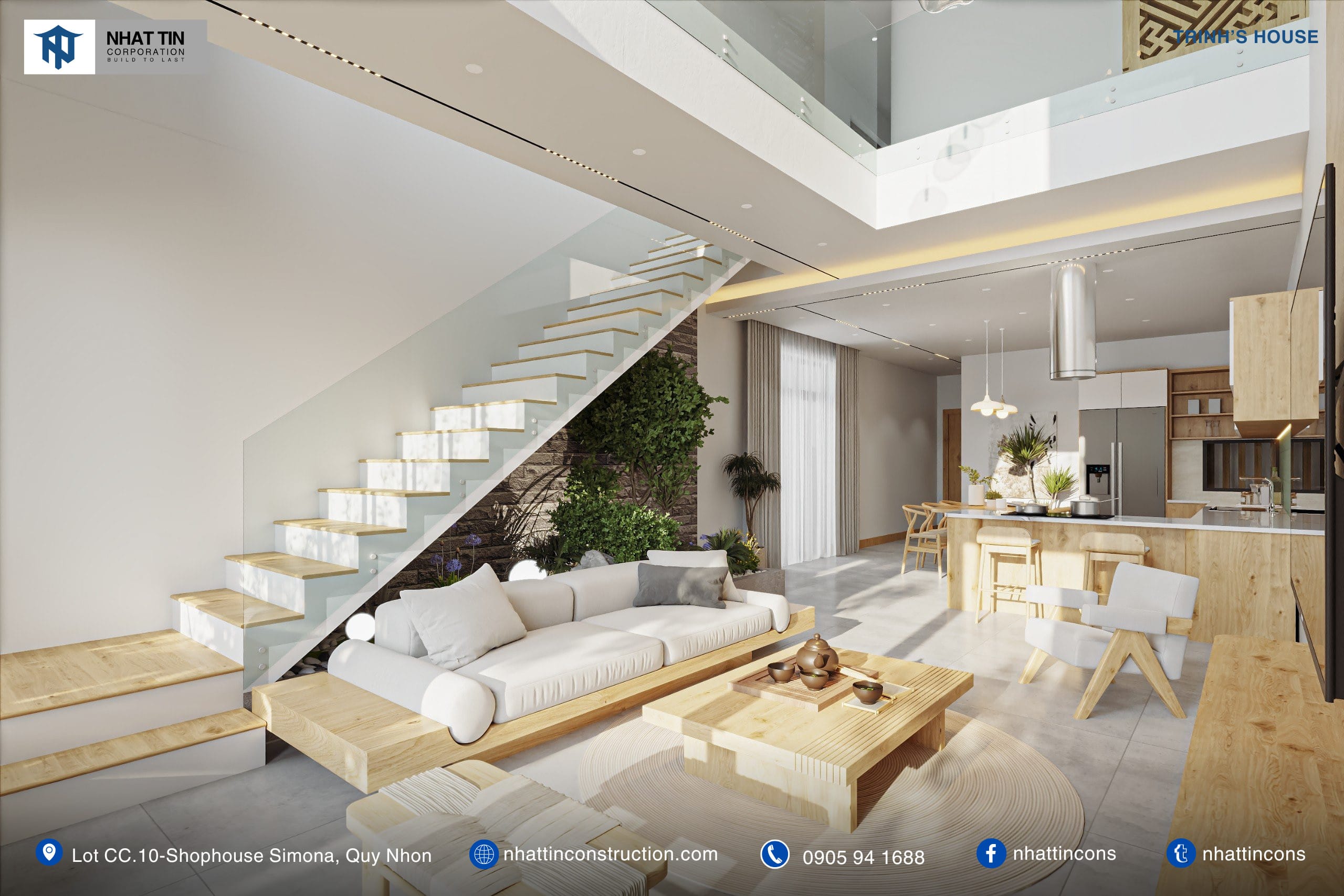 Thiết kế nội thất phong cách hiện đại tạo cảm giác mở rộng không gian
