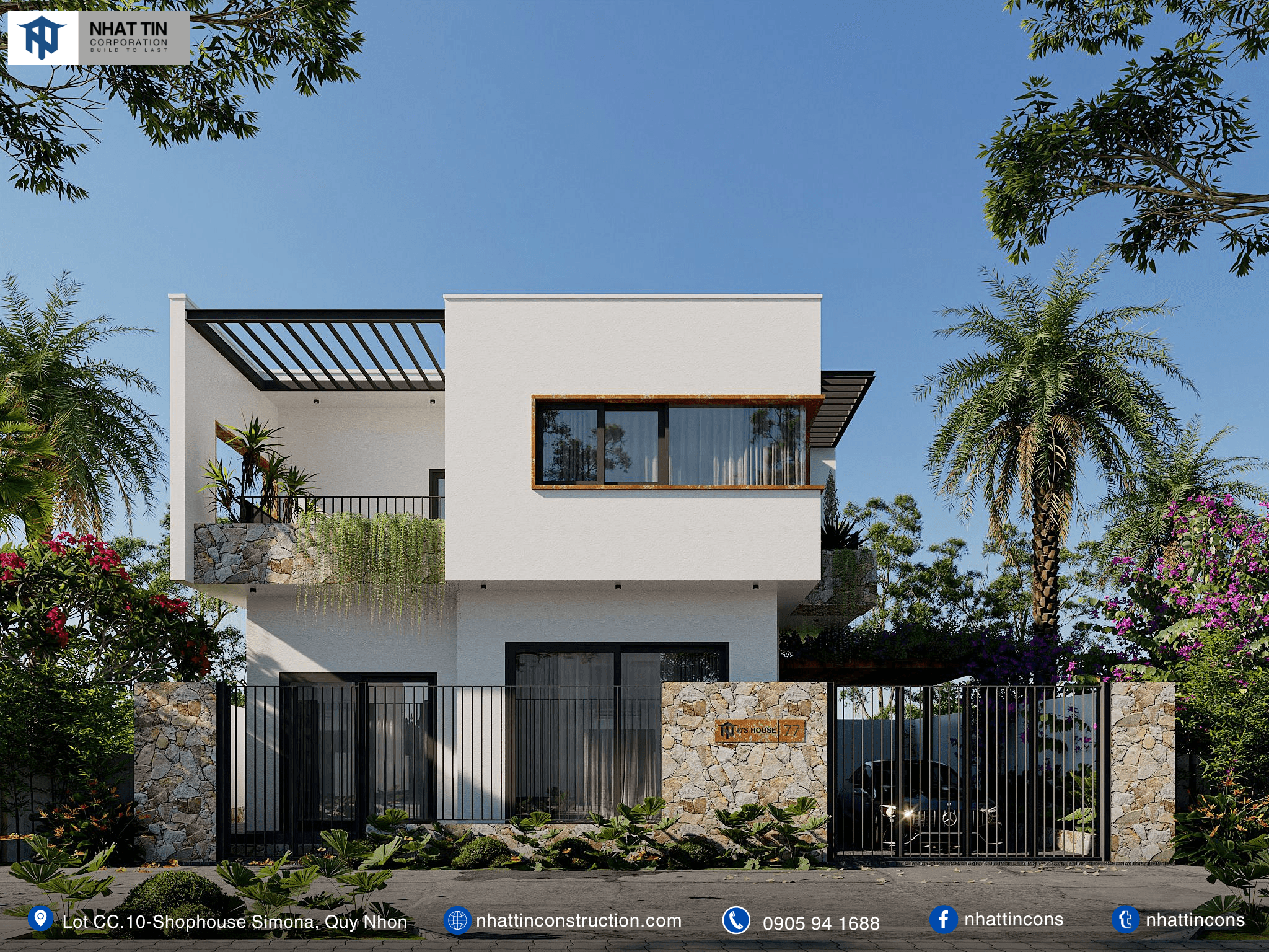 Căn villa với những hình khối trẻ trung, hiện đại