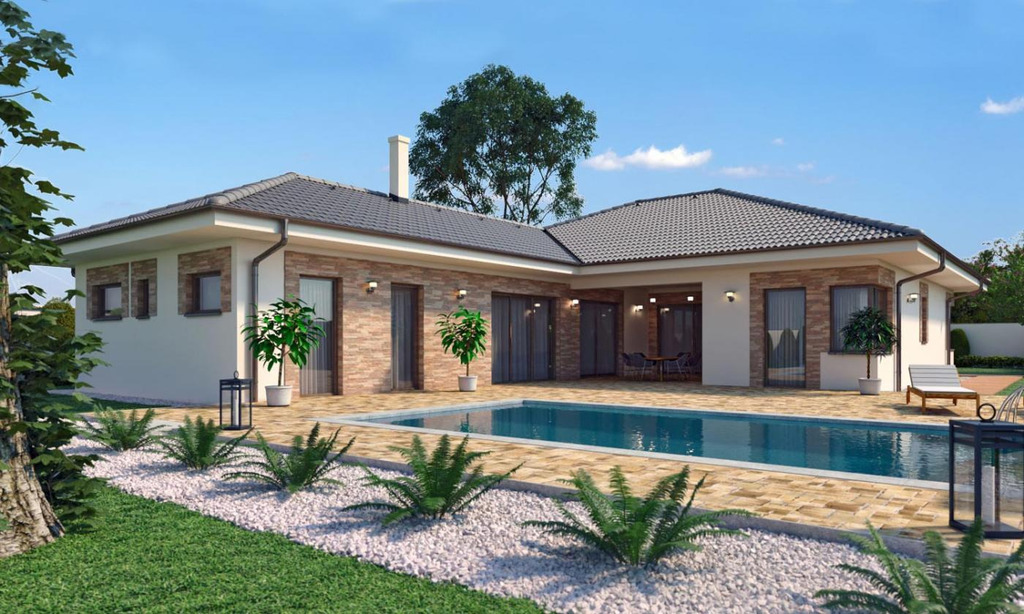 Cải tạo nhà cấp 4 chữ L với mái Thái mang lại vẻ đẹp sang trọng, tinh tế. Thiết kế mái Thái giúp nước thoát nhanh vào mùa mưa, tránh tình trạng thấm dột.