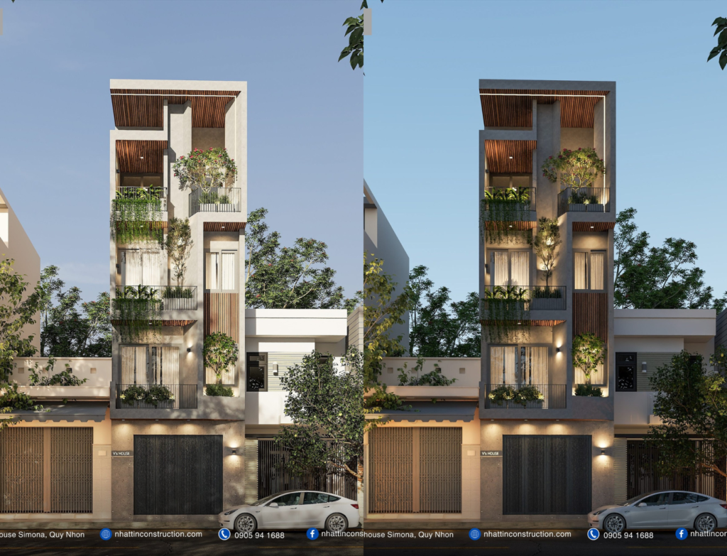 Nhà phố Bình Định 4 tầng