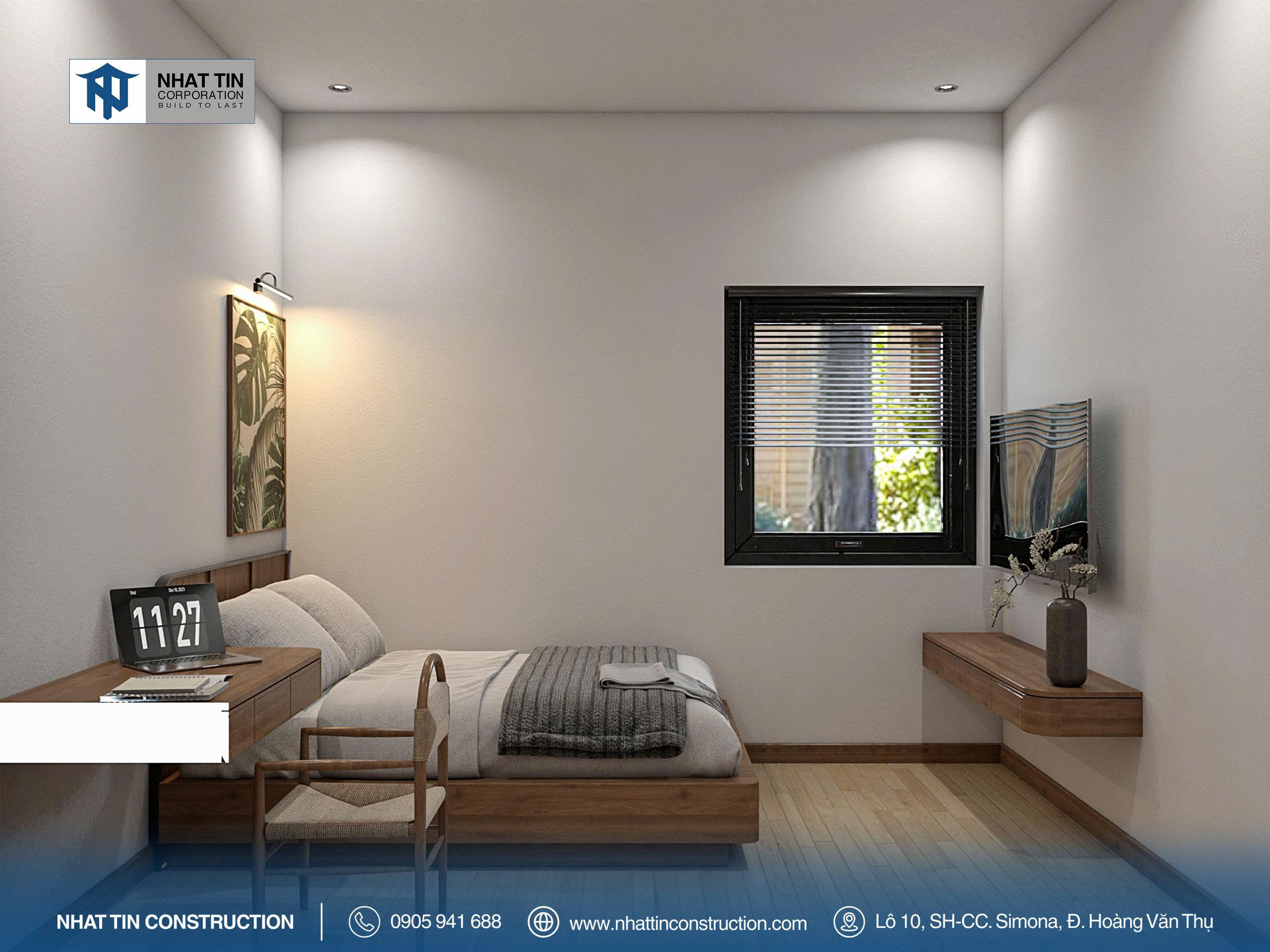 Bố trí tối giảm nhưng vẫn đảm bảo đầy đủ công năng, mang lại cảm giác yên bình, lý tưởng để nghỉ ngơi